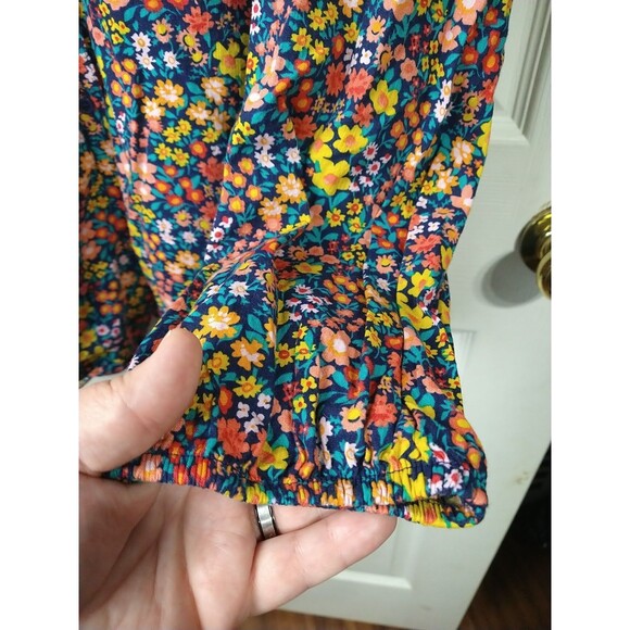 St. Johns Bay Woman XXL Shirt Floral Balloon Sleeve Boho Hippie Retro Workwear - Picture 6 of 8